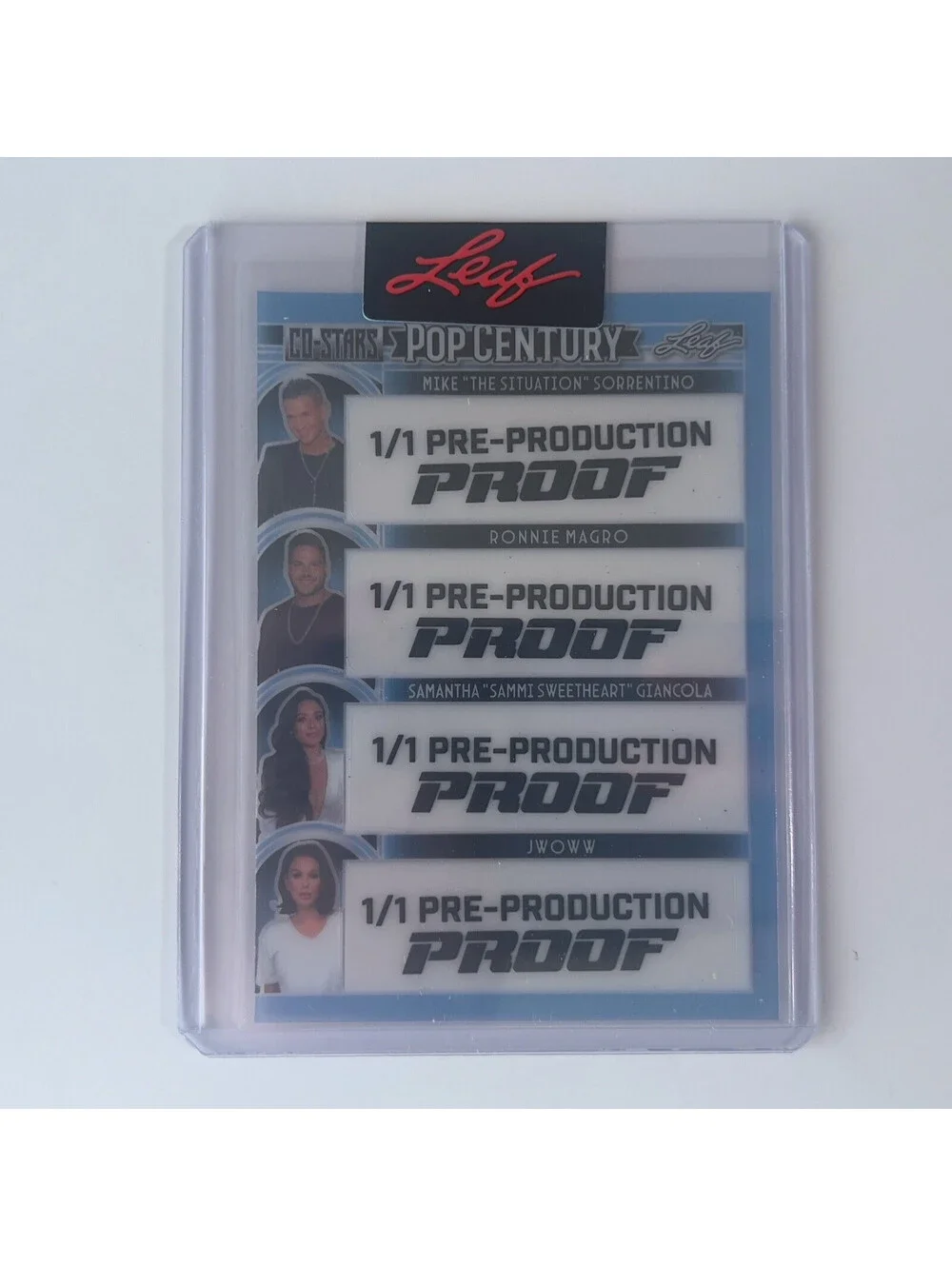 2024 Leaf Pop Century Jersey Shore Co-Stars Quad 1/1 Pre-Production Proof C